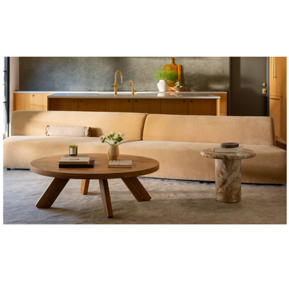 Naomi 3 Piece Wave Modular Sectional Golden Yellow