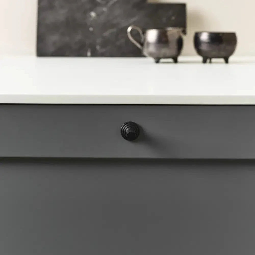 Matte Black "Motion" Knob and Drawer Pull.