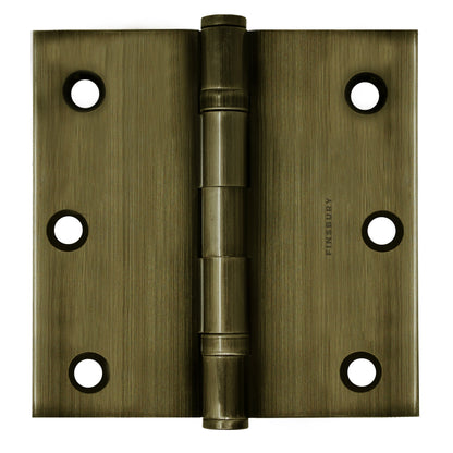 3x3 Inch Solid Brass Ball Bearing Door Hinge - Antique Brass.