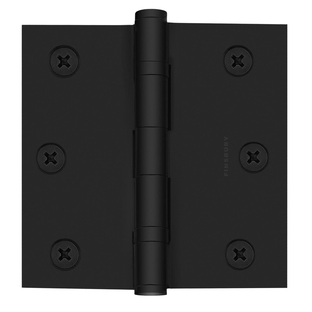 3.5 x 3.5 Inch Solid Brass Ball Bearing Door Hinge - Flat Black.