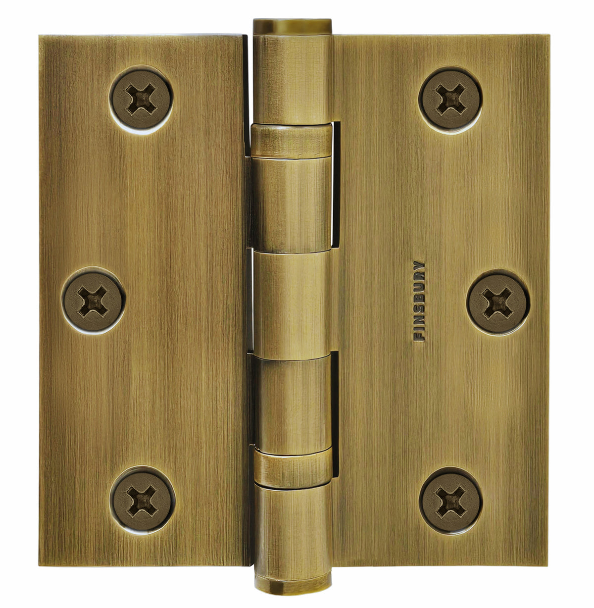 3.5 x 3.5 Inch Solid Brass Ball Bearing Door Hinge - French Antique.