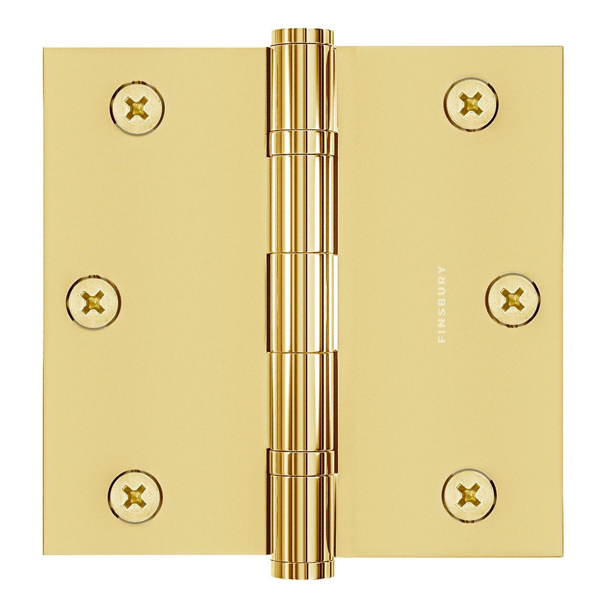 5x5 Inch Solid Brass Ball Bearing Door Hinge - Non Lacquered Polished Brass.
