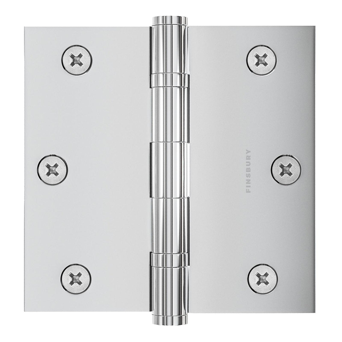 3.5 x 3.5 Inch Solid Brass Ball Bearing Door Hinge - Polished Chrome.