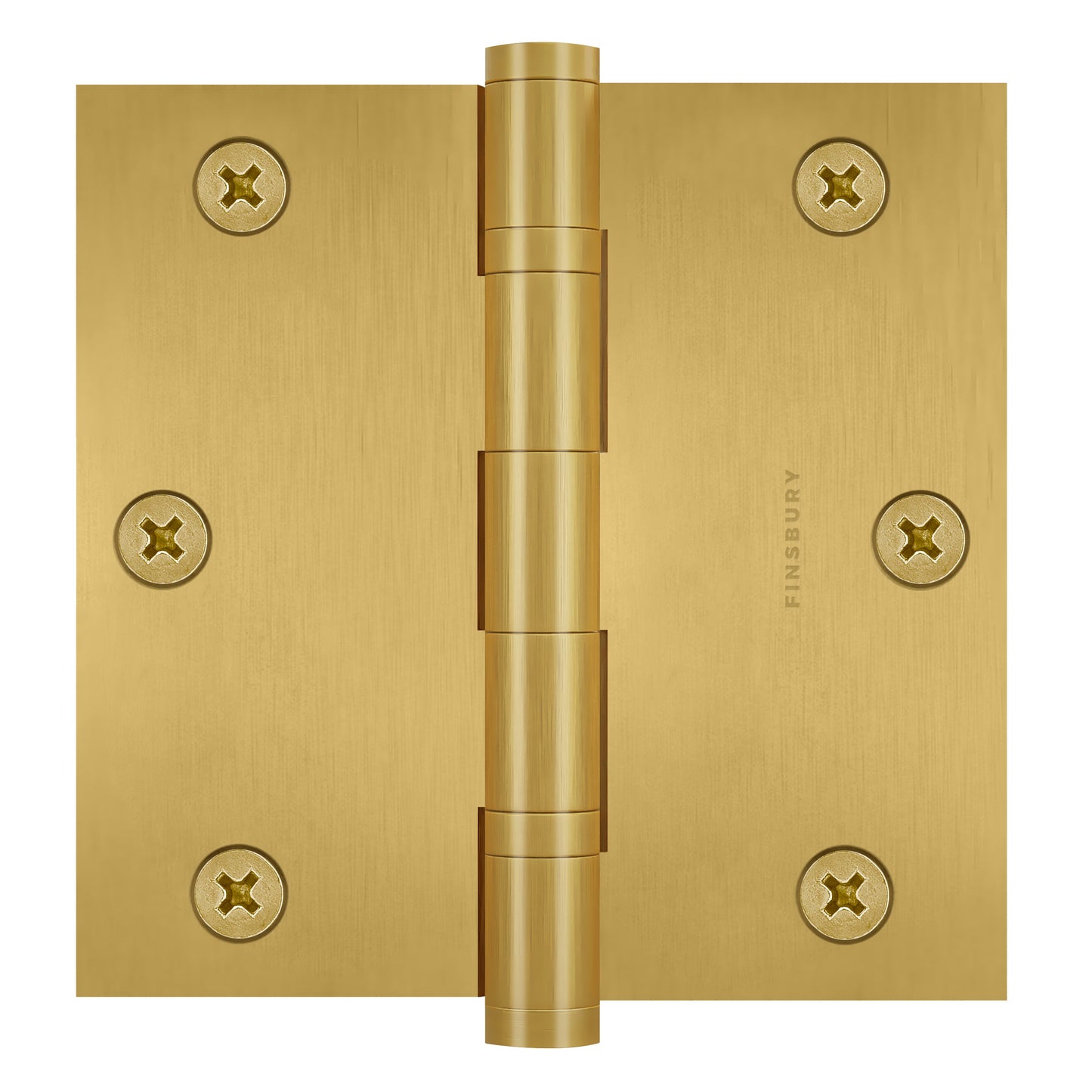 3x3 Inch Solid Brass Ball Bearing Door Hinge - Satin Brass.