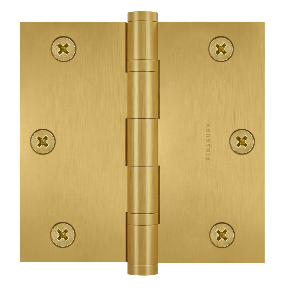 3x3 Inch Solid Brass Ball Bearing Door Hinge - Satin Brass.