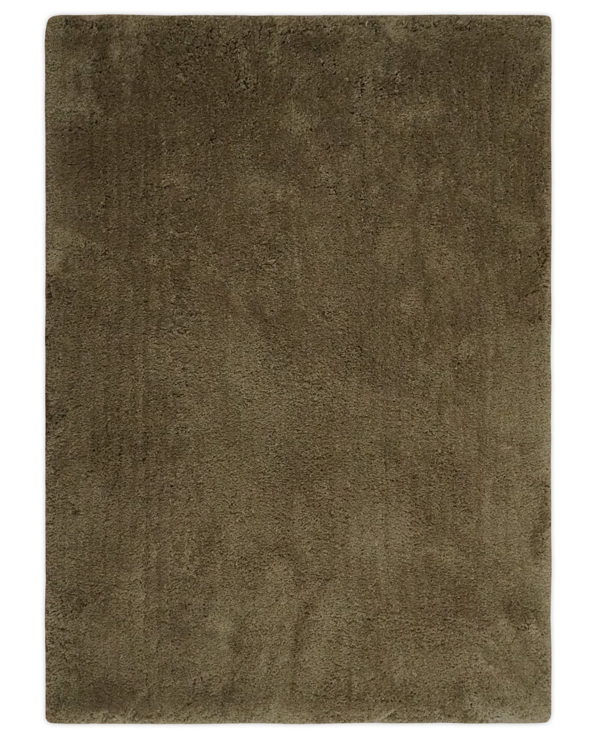 3x5, 4X6 and 5x7 Hand Woven Shag Olive Art Silk Soft Viscose Area Rug.