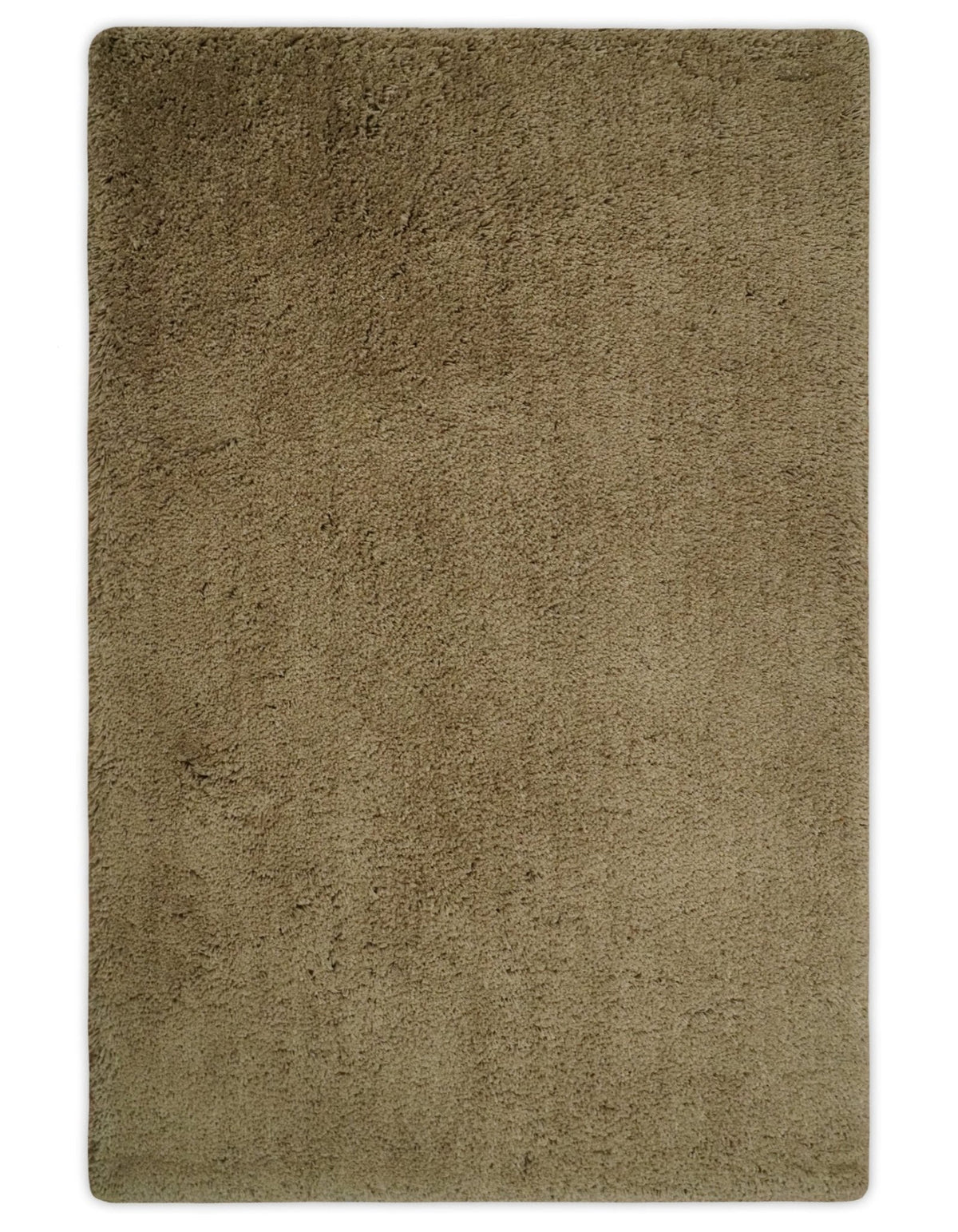 3x5, 4X6 and 5x7 Hand Woven Shag Olive Art Silk Soft Viscose Area Rug.