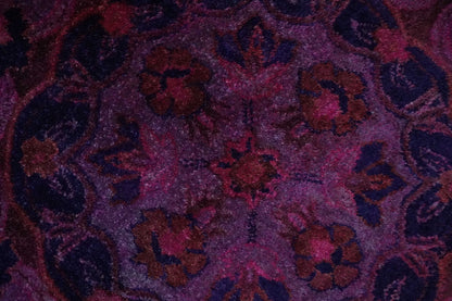 Overdyed Pink Traditional Floral Design Hand Tufted  Wool Area Rug.
