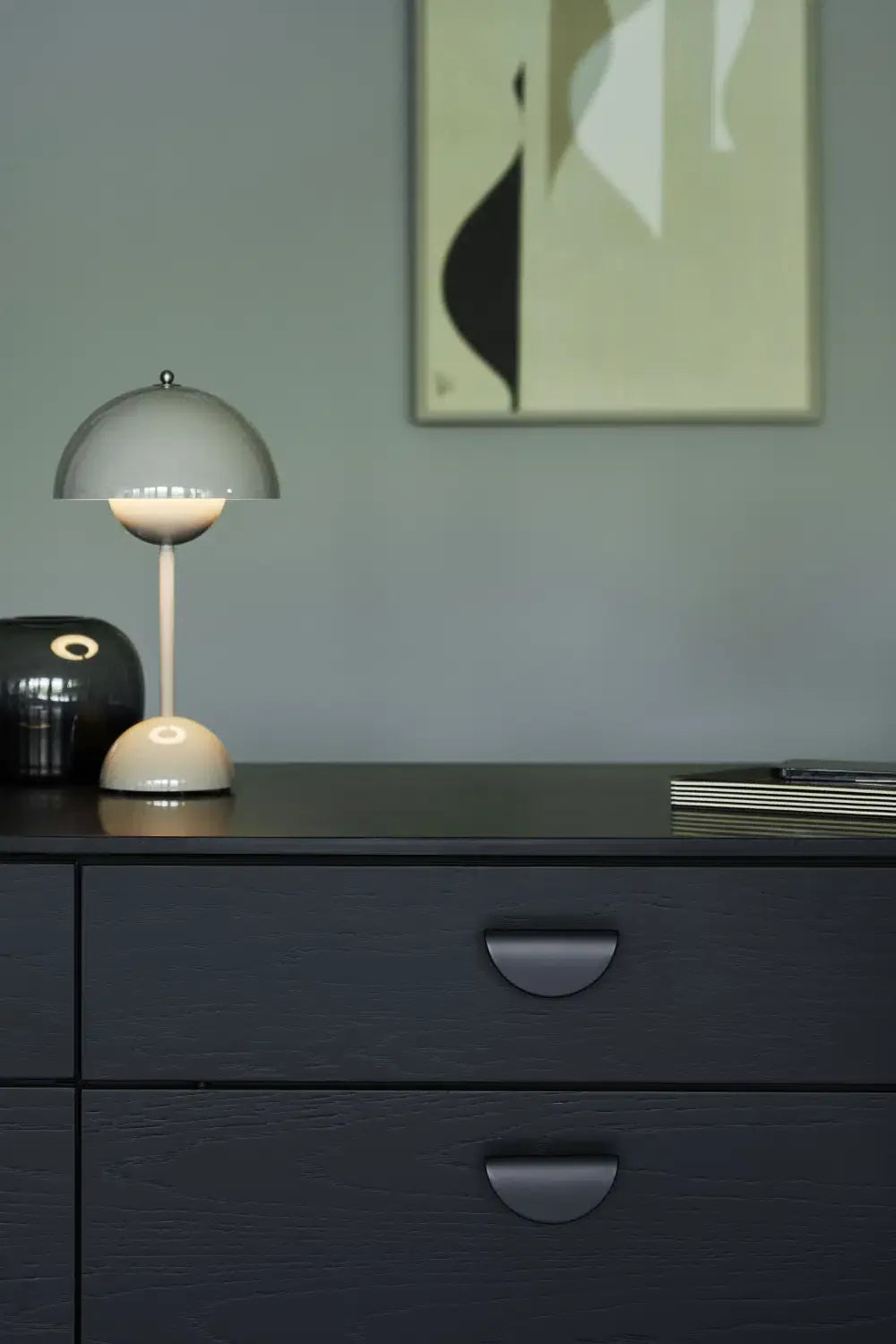 Semi-Circle "Horizon" Matte Black Drawer Pulls.