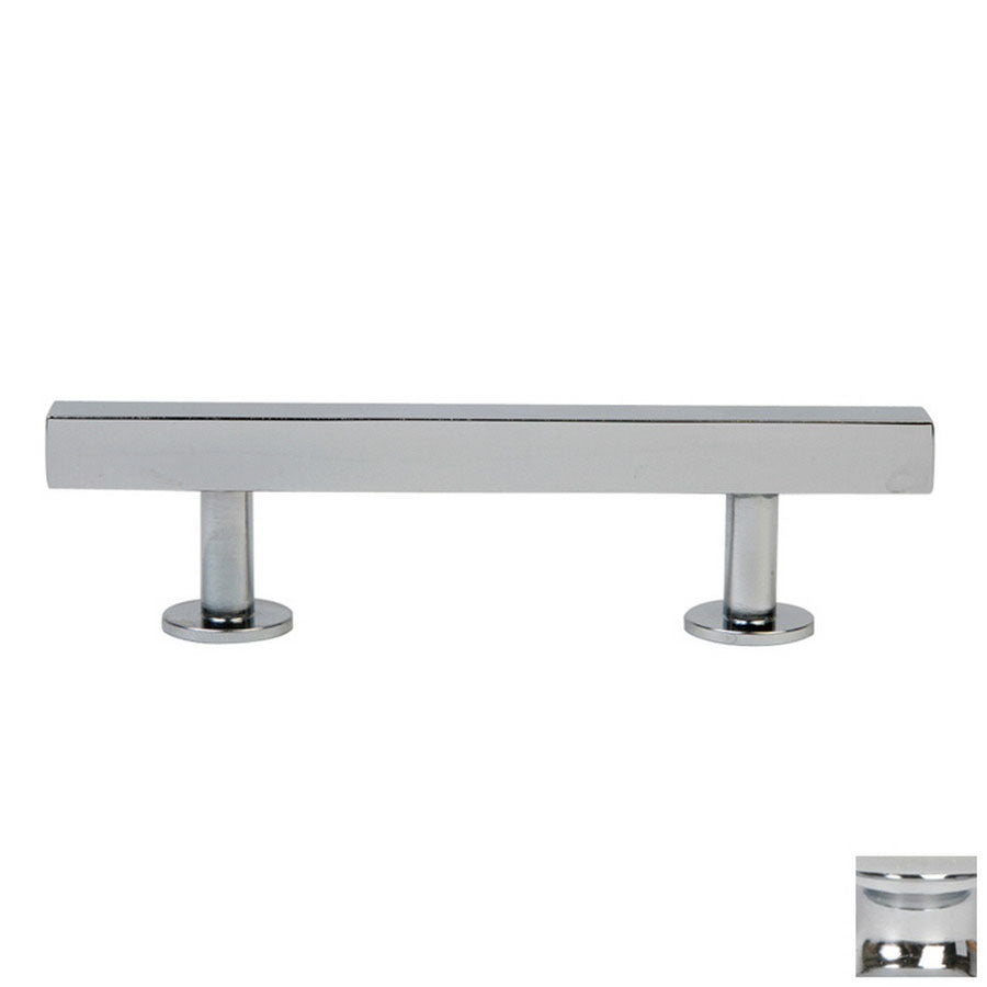 Lew's Square Bar Cabinet Knobs and Pulls in Polished Chrome.