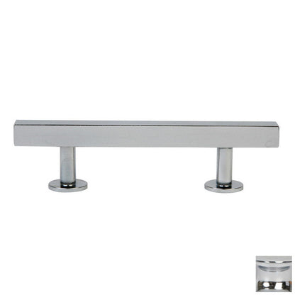 Lew's Square Bar Cabinet Knobs and Pulls in Polished Chrome.