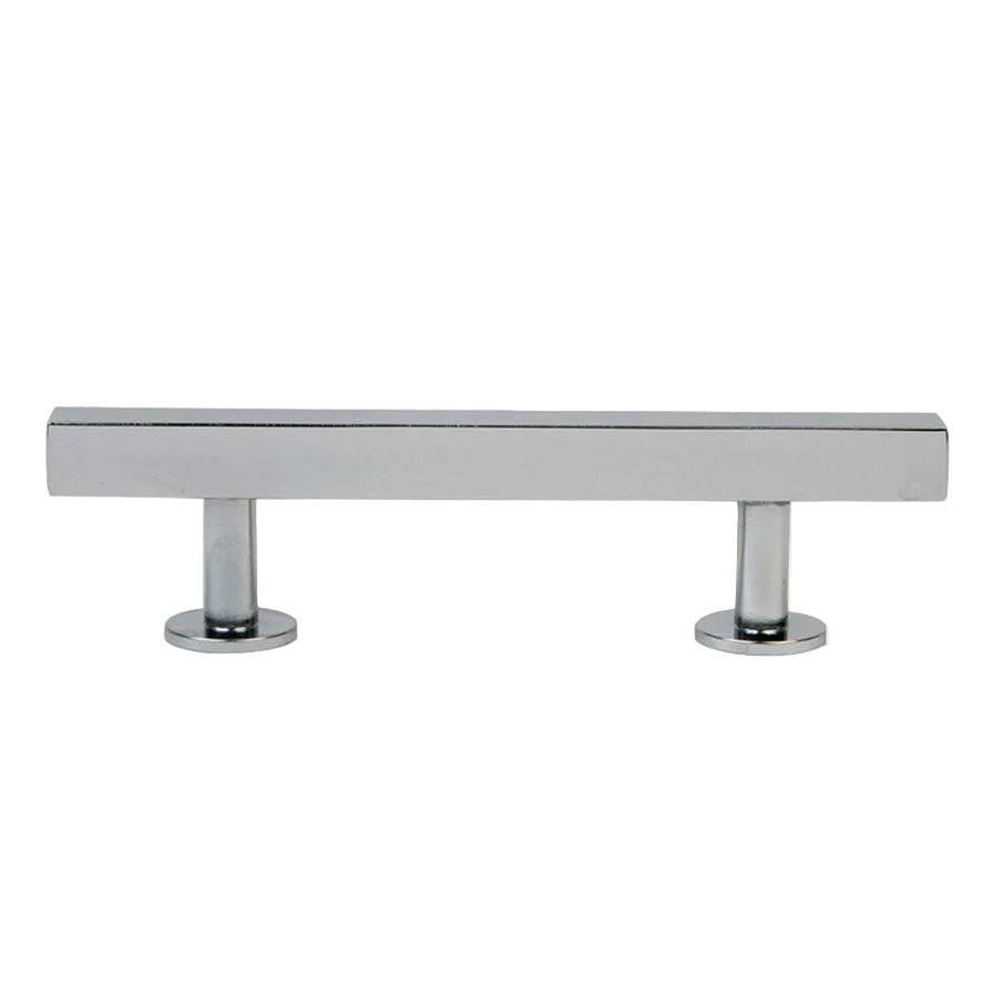 Lew's Square Bar Cabinet Knobs and Pulls in Polished Chrome.