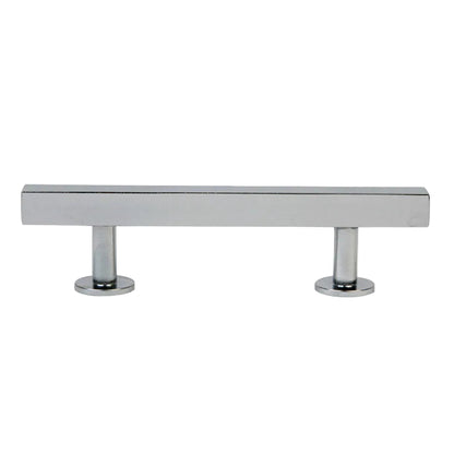 Lew's Square Bar Cabinet Knobs and Pulls in Polished Chrome.