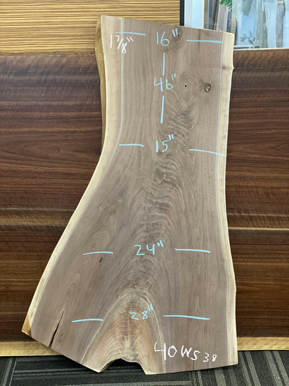 46" Black Walnut Slab
