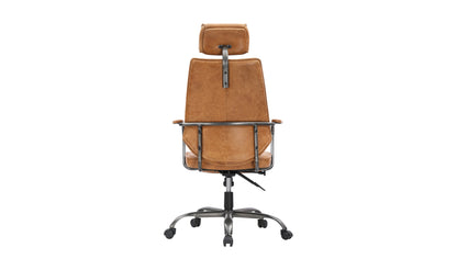 Executive Swivel Office Chair Cigare Tan Leather