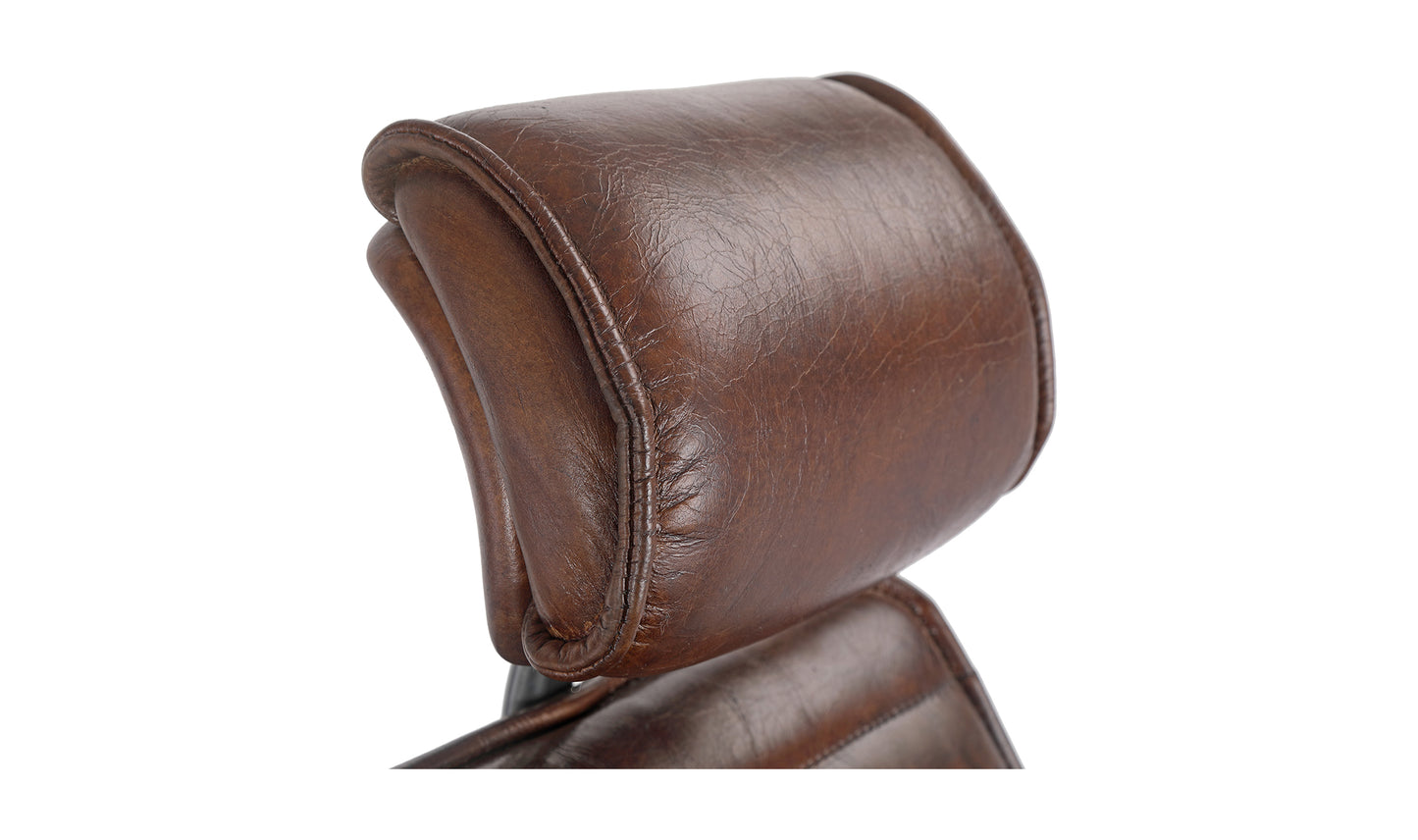 Executive Office Chair Dark Brown Leather