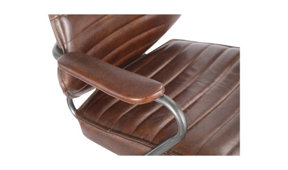 Executive Office Chair Dark Brown Leather