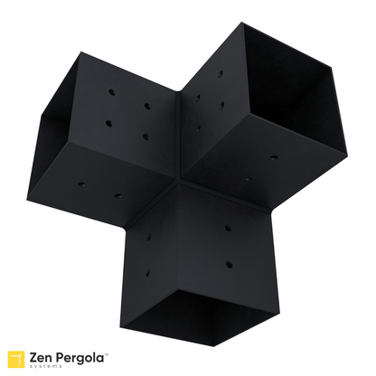Pergola 3-Arm Post Bracket (for 4x4 Wood Posts).