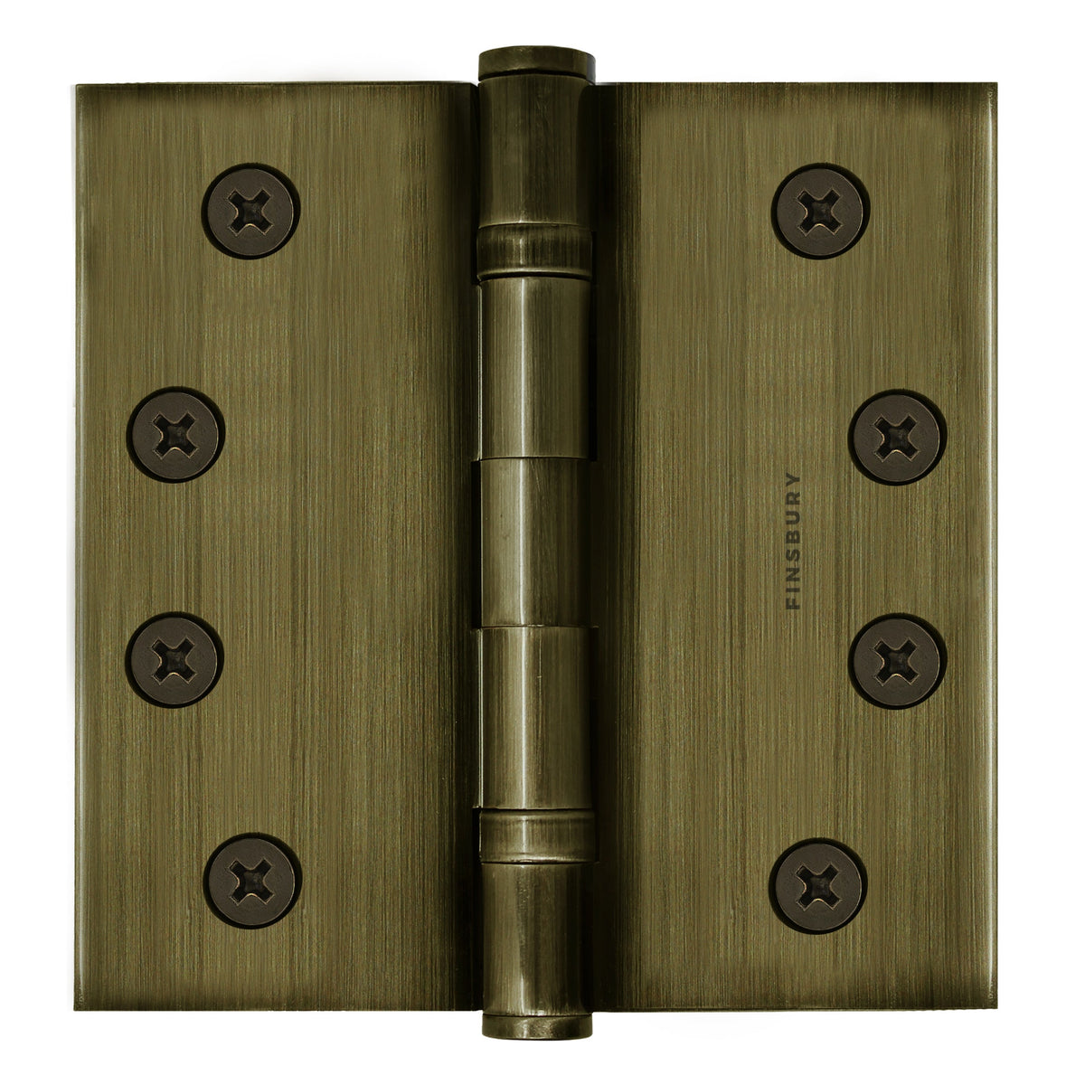 4x4 Inch Solid Brass Ball Bearing Door Hinge - Antique Brass.