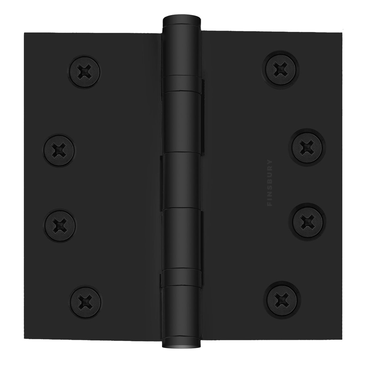 4.5 x 4.5 Inch Solid Brass Ball Bearing Door Hinge - Flat Black.