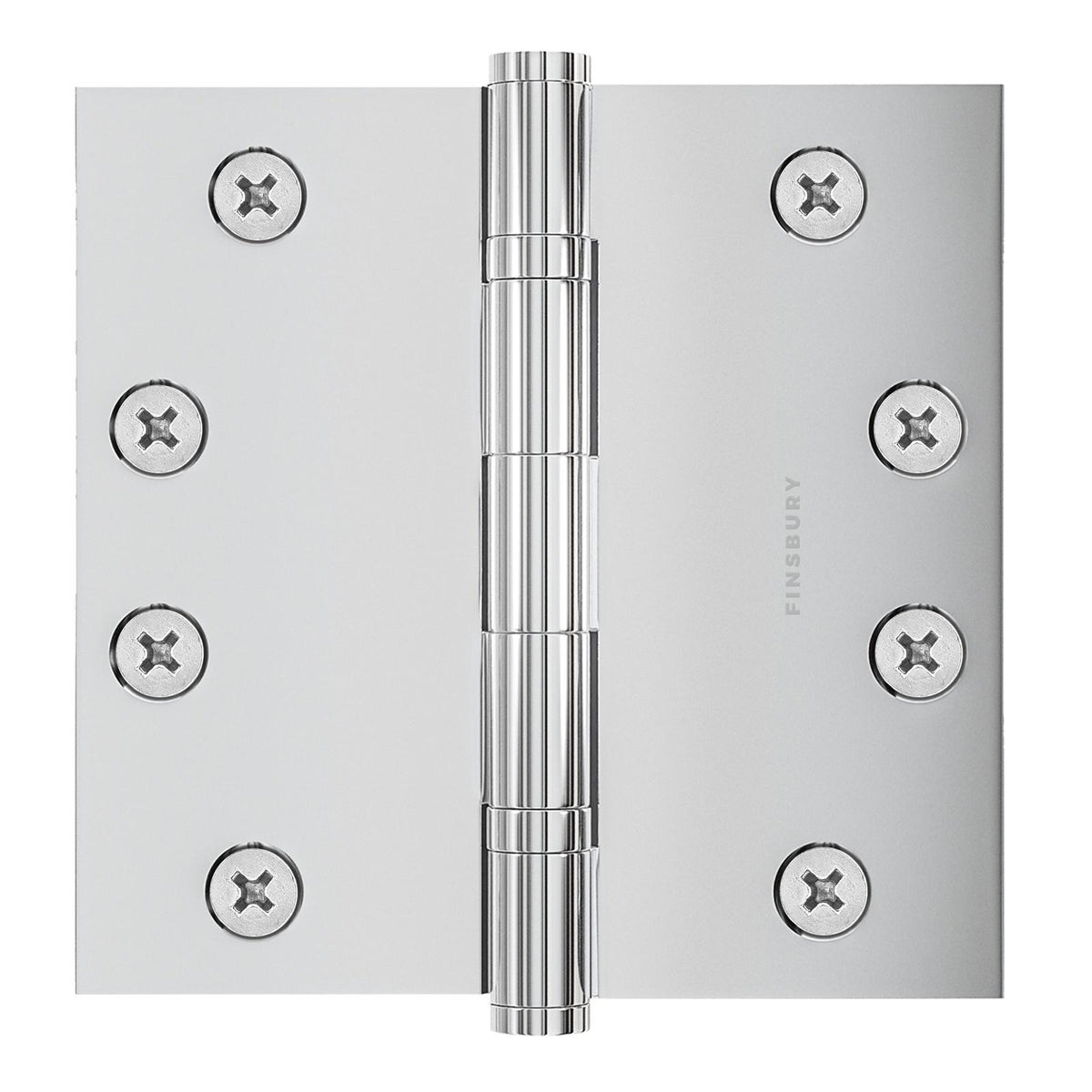 4.5 x 4.5 Inch Solid Brass Ball Bearing Door Hinge - Polished Chrome.