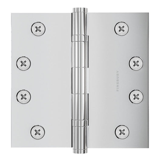 4.5 x 4.5 Inch Solid Brass Ball Bearing Door Hinge - Polished Chrome.