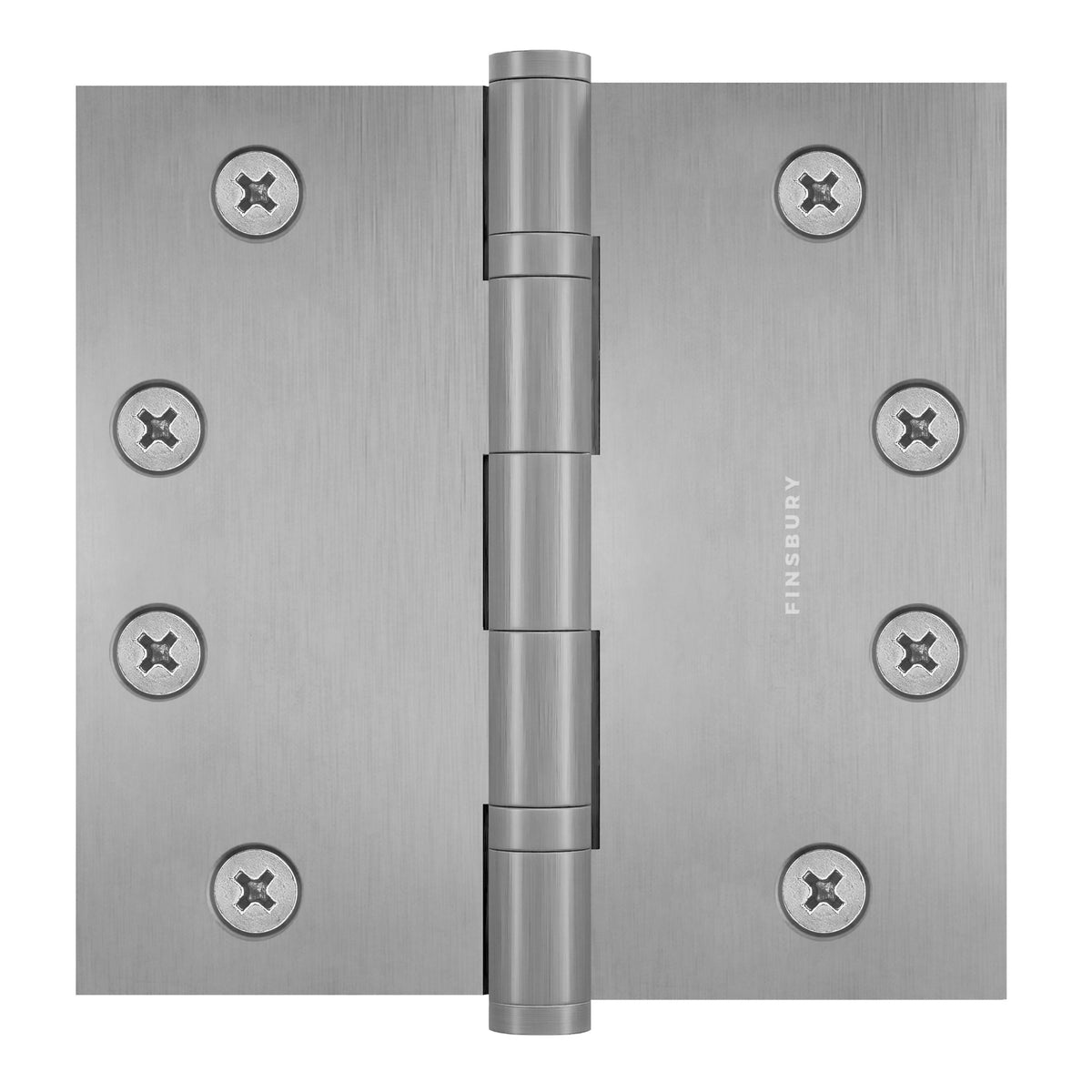 4.5 x 4.5 Inch Solid Brass Ball Bearing Door Hinge - Satin Nickel.