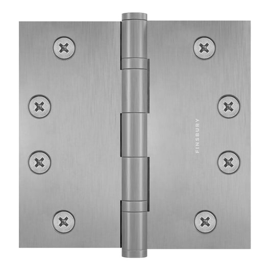 4.5 x 4.5 Inch Solid Brass Ball Bearing Door Hinge - Satin Nickel.