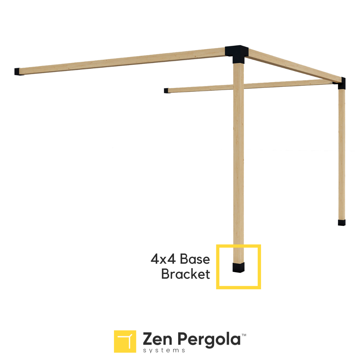 Pergola Base Bracket (for 4x4 Wood Posts).