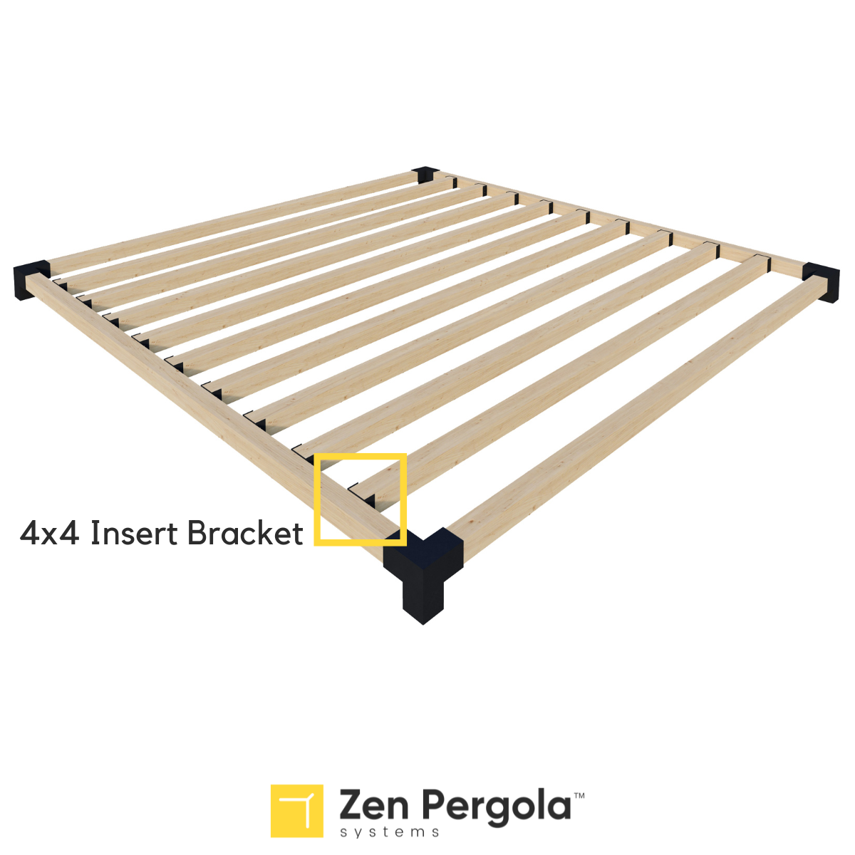 Pergola Insert Bracket (for 4x4 Wood Posts).