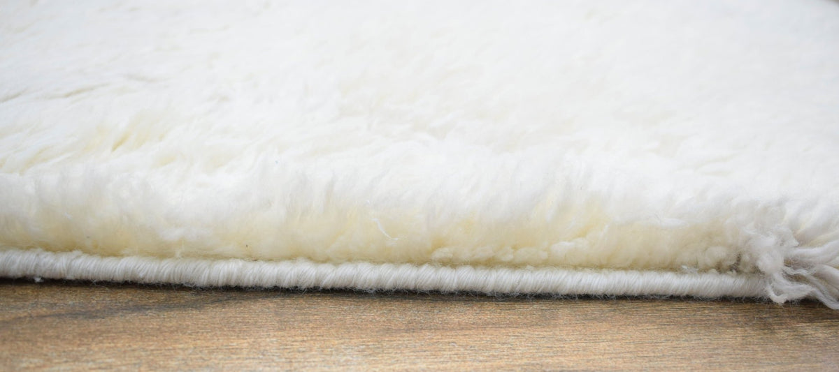 Ivory Modern Style Handmade Wool Area Rug.