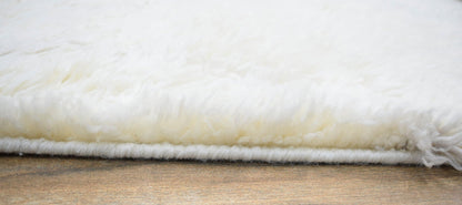 Ivory Modern Style Handmade Wool Area Rug.