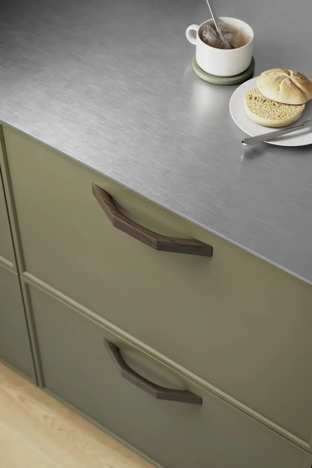 Dark Brown Wood "Rialto" Drawer Pulls.