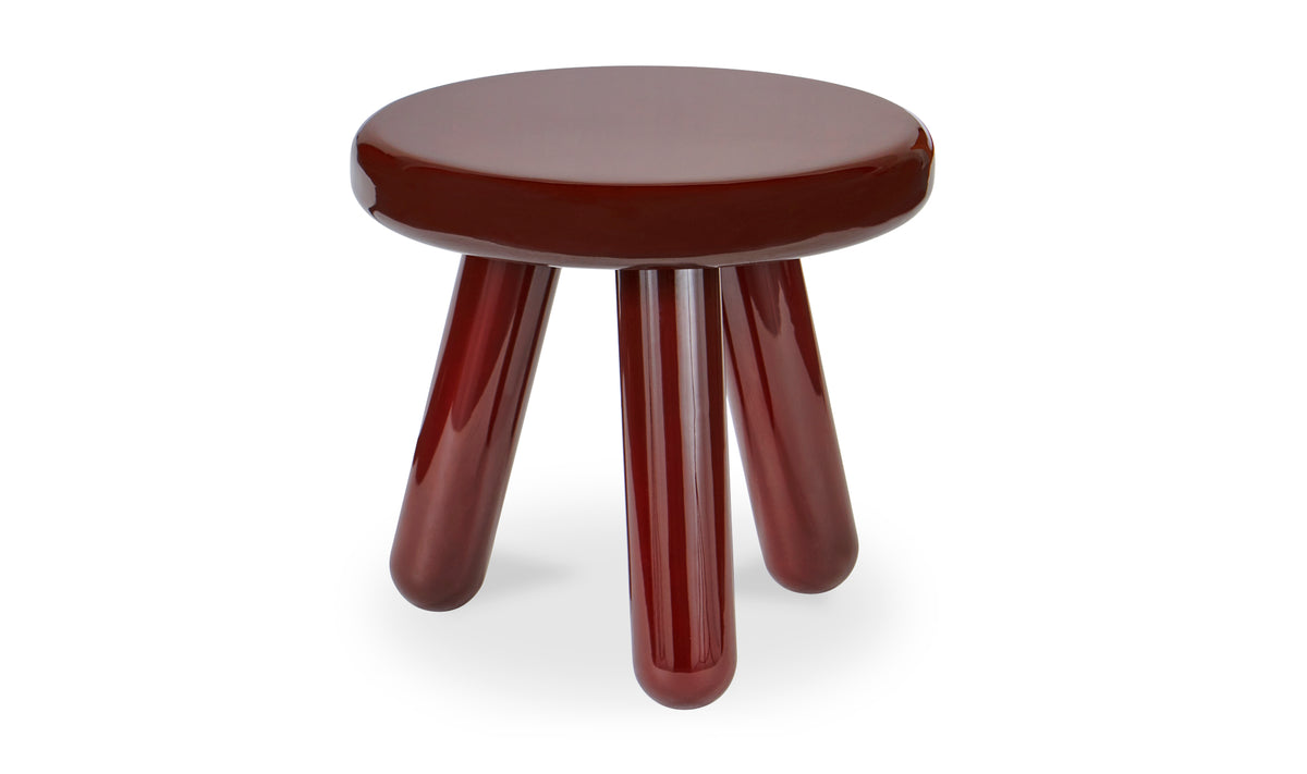 Joy Accent Table Deep Red Lacquer.