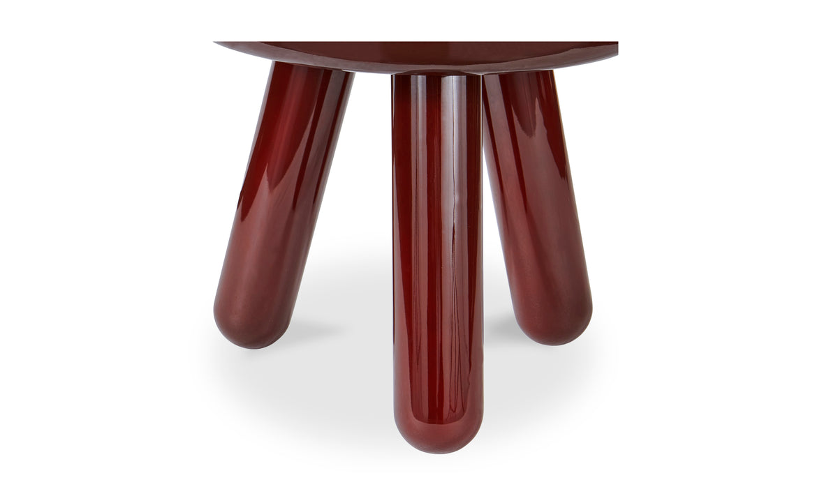 Joy Accent Table Deep Red Lacquer.