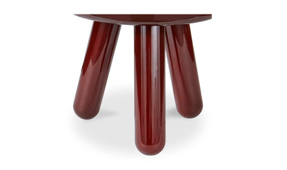 Joy Accent Table Deep Red Lacquer.