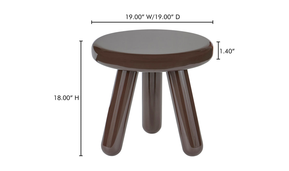 Joy Accent Table Dark Brown Lacquer.