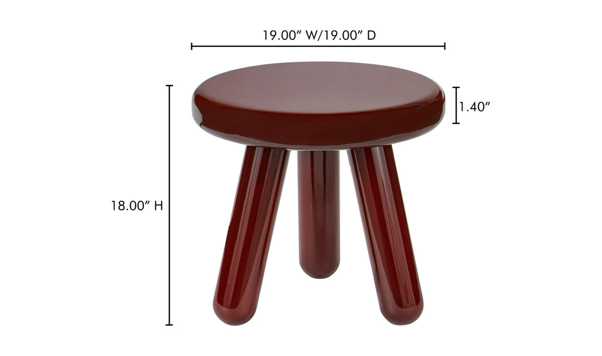 Joy Accent Table Deep Red Lacquer.