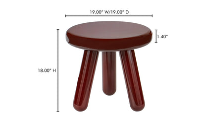 Joy Accent Table Deep Red Lacquer.
