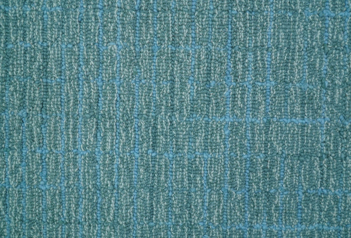Custom Made Blue Modern Style Hand Tufted Wool Rug.