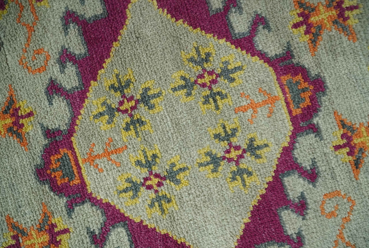 Custom Made Silver, Charcoal and Purple Traditional Oriental Hand Knotted wool Rug.