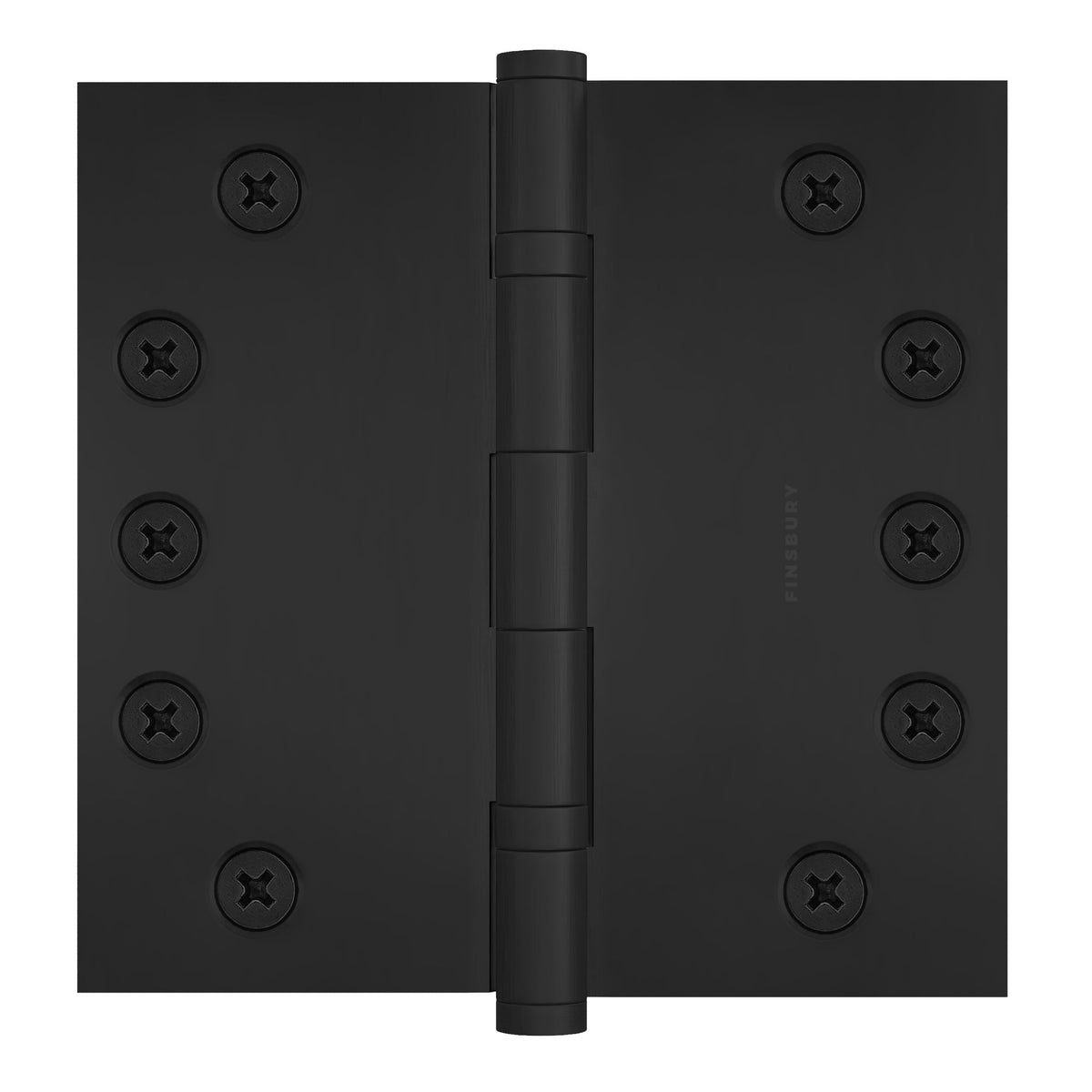 5x5 Inch Solid Brass Ball Bearing Door Hinge - Flat Black.