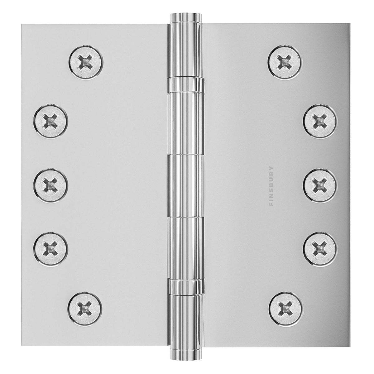 5x5 Inch Solid Brass Ball Bearing Door Hinge - Polished Chrome.