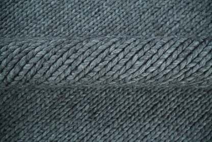 5x8 and 8x10 Braided Wool Solid Gray Hand Woven Soft Plush Area Rug.