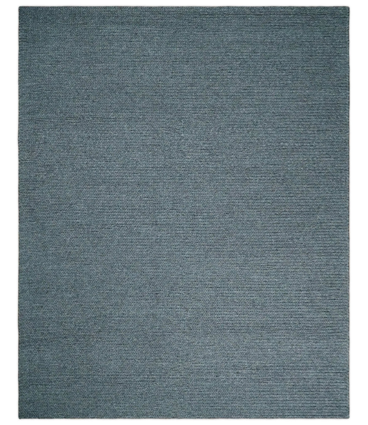 5x8 and 8x10 Braided Wool Solid Gray Hand Woven Soft Plush Area Rug.