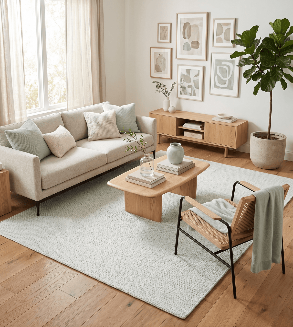 5x8 and 8x10 Braided Wool Solid White Hand Woven Soft Plush Area Rug.