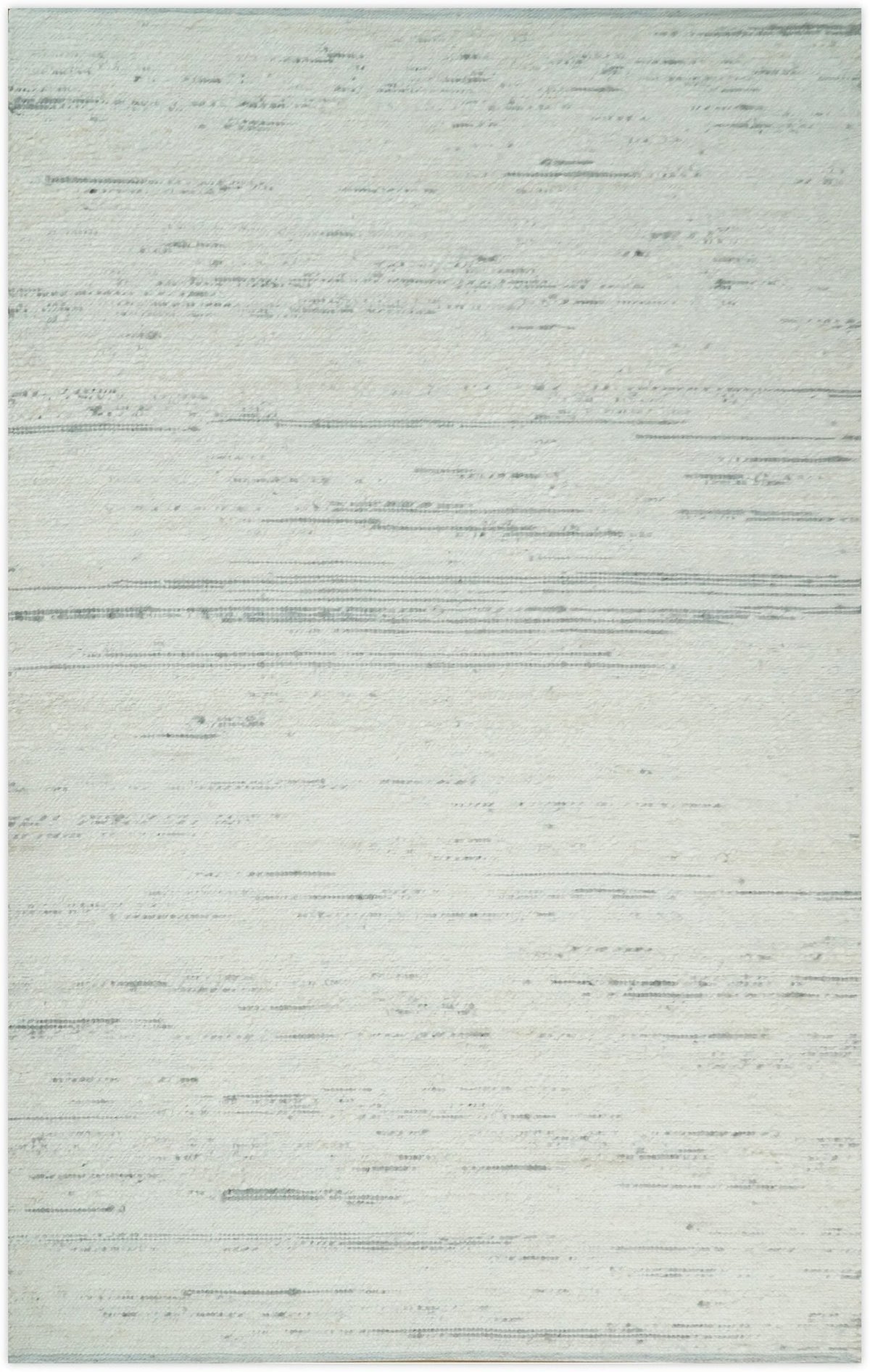 Modern Ivory and Gray Hand Made 5x8 Wool Area Rug.