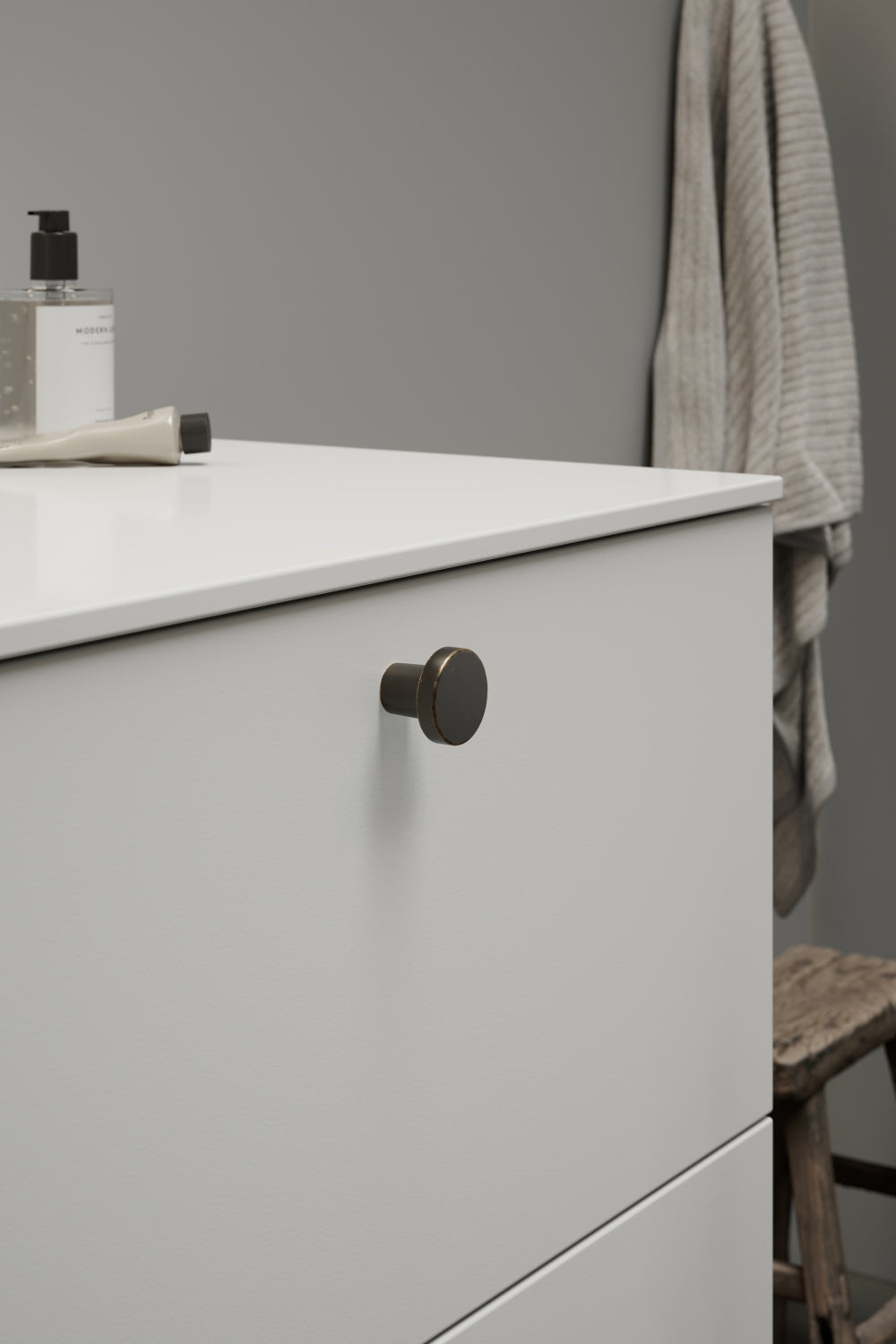 Dark Bronze "Lounge" Cabinet Knob and Wire Drawer Pulls