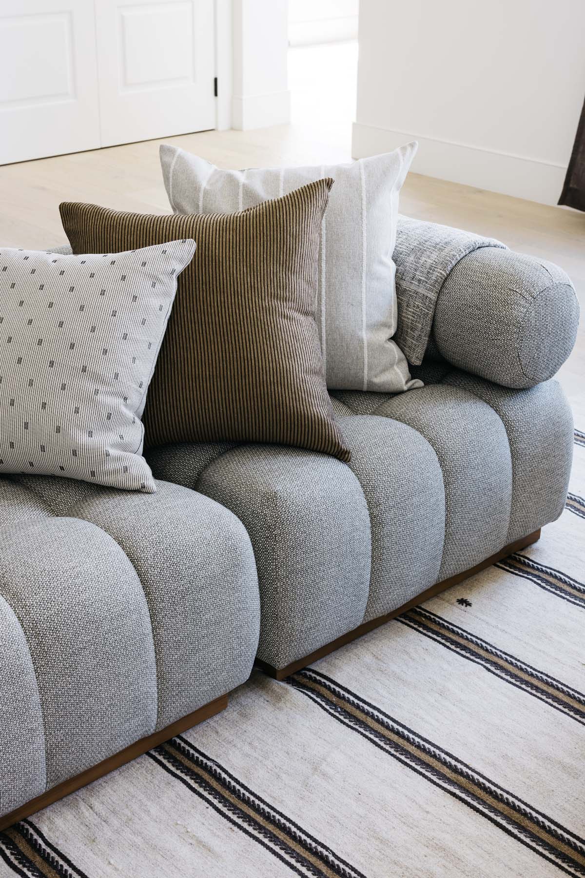 Jolie Textured Slub Stripe Pillow - 3 Sizes