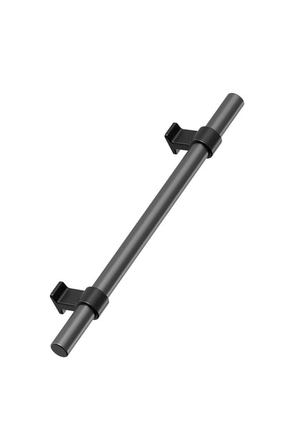 Black and Gun Metal "Bond" T-Bar Dual Finish Knob and Pulls